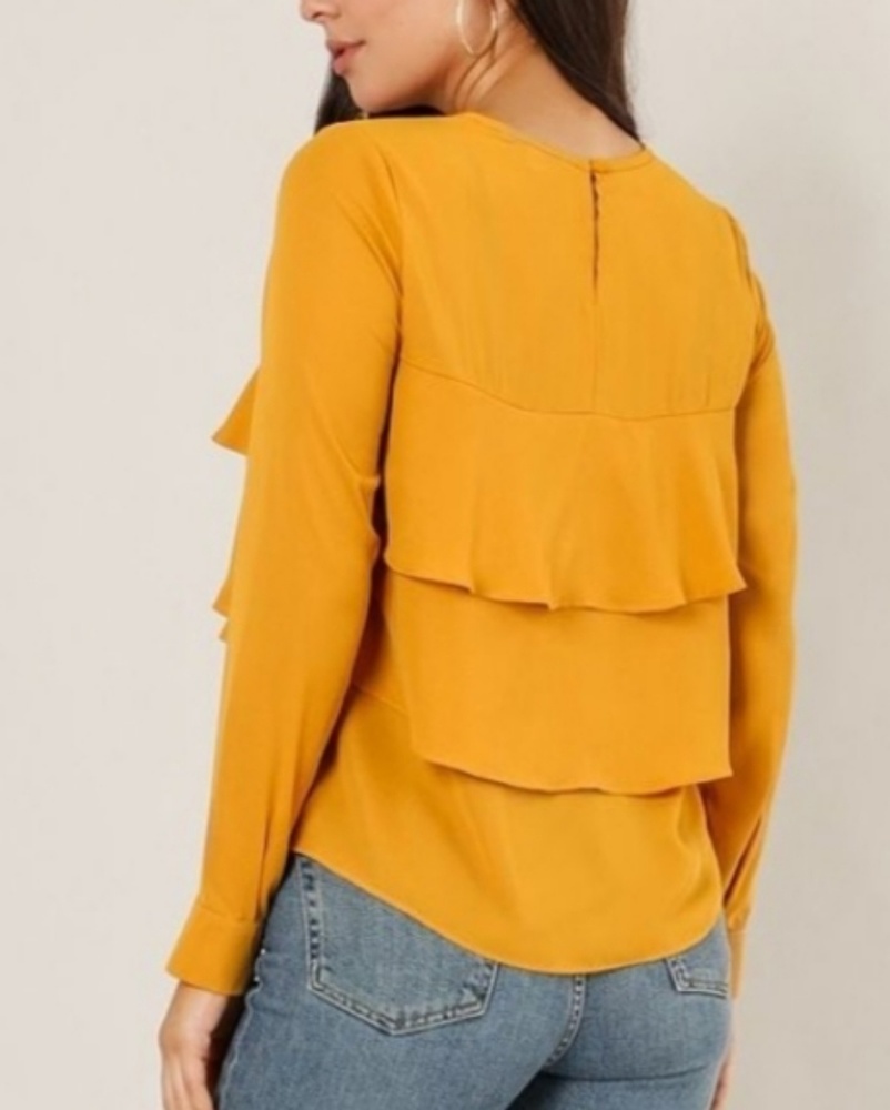 Mustard Ruffled Top - Picture 3 of 3